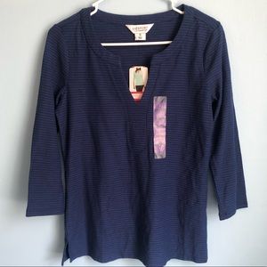 Liz Sport 3/4 Sleeve Striped Shirt